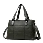 New Stitching Ladies Bag European And American Soft Leather Fashion Temperament Women'S Bag Multi-Layer Portable Shoulder Bag - Green
