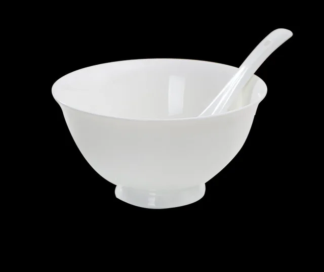 Jingdezhen Bone China Tableware Household High Footed Eating Bowl Anti Scalding 6 Inch Noodle Bowl 8 Inch Dinner Plate Large Soup Pot And Dish Hi... High Bowl - Shop at LoveMi