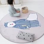 Ins Cartoon Round Slow Rebound Living Room Floor Mat Bedside Carpet - Good Night Bear
