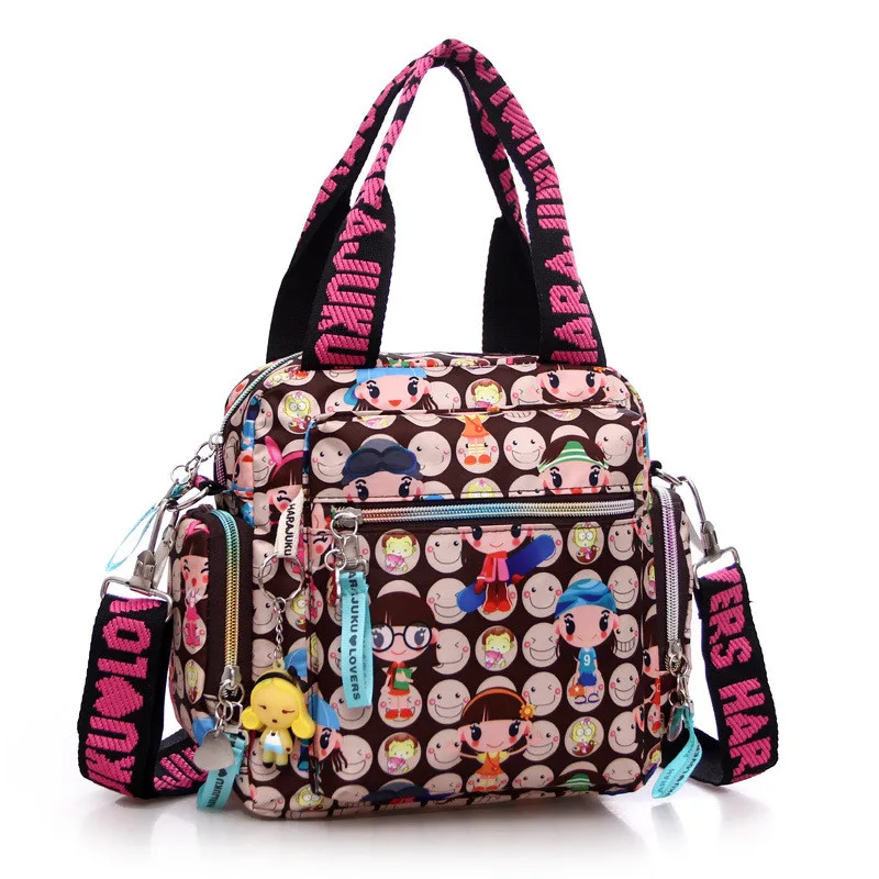 Oxford Cloth Handbags Korean Waterproof Nylon Cloth Shoulder Diagonal Handbags Brown - Shop at LoveMi
