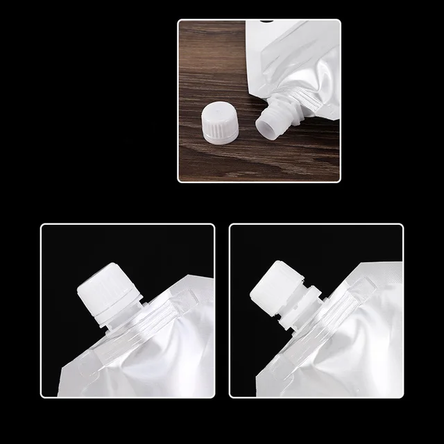Aluminum Foil Nozzle Bag Stand Up Pouch Milk Beverage Chili Oil Jelly Liquid Portable Nozzle Packaging Bag 500Ml Middle Mouth - Shop at LoveMi