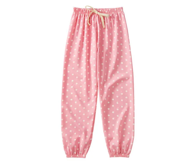 Children'S Anti Mosquito Summer Light Wave Point Girls' Baby Lantern Pants Girls' Leisure Pants Pink - Shop at LoveMi