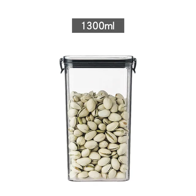 Square Transparent Sealed Fresh Keeping Box Kitchen Grain Storage Tank Snacks Dried Fruit Storage Tank Sales 1300Ml - Shop at LoveMi
