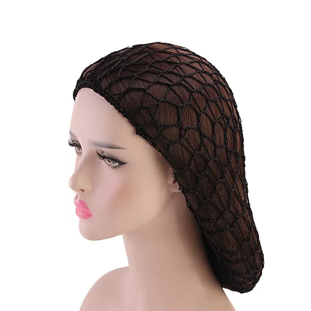 Ladies Hand Crocheted Drooping Hair Net, Hair Care Long Net Bag, Mesh Night Cap Black - Shop at LoveMi