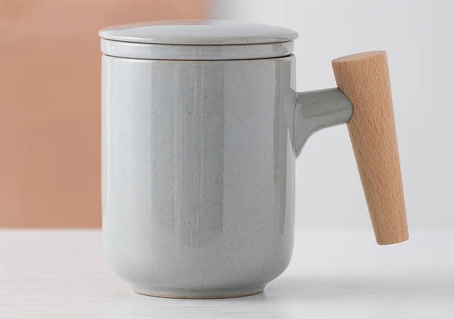 Ceramic Office Cup Tea With Cover Filter Tea Cup 3Style - Shop at LoveMi