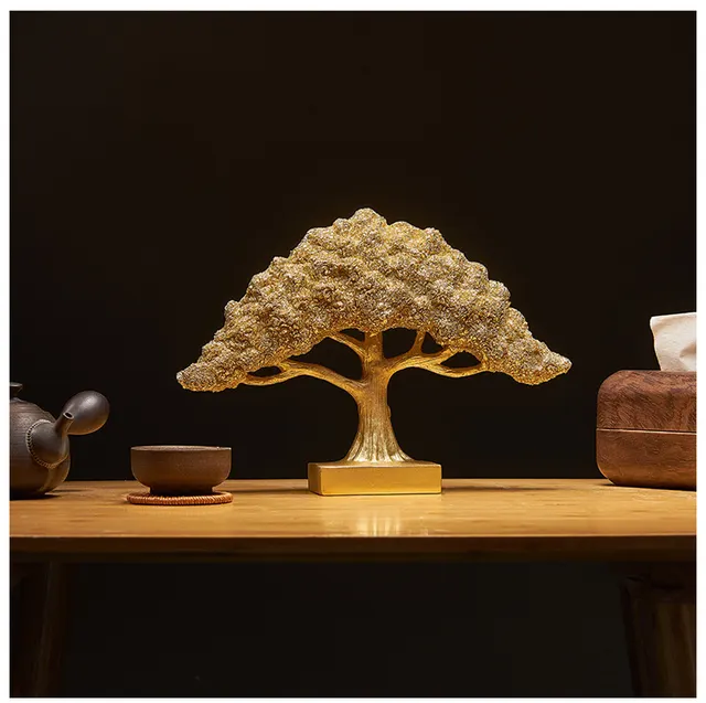 Golden Lucky Tree Decoration Store Cashier Decoration Desk Creative Decoration Type B - Shop at LoveMi