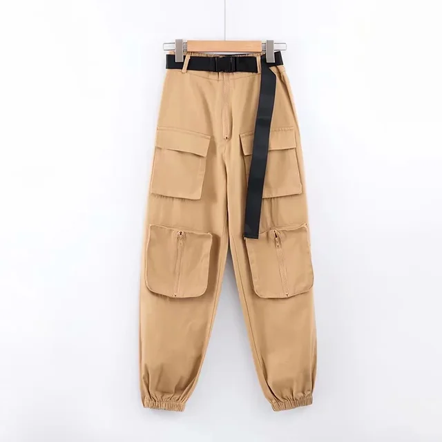 Trendy Loose Pocket Sweatpants Khaki - Shop at LoveMi