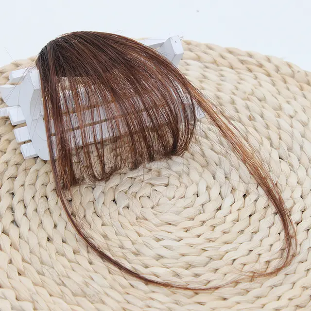 Wig Mini Bangs Air Bangs Fake Bangs Ladies Realistic Bangs Wig Piece Light Brown - Shop at LoveMi