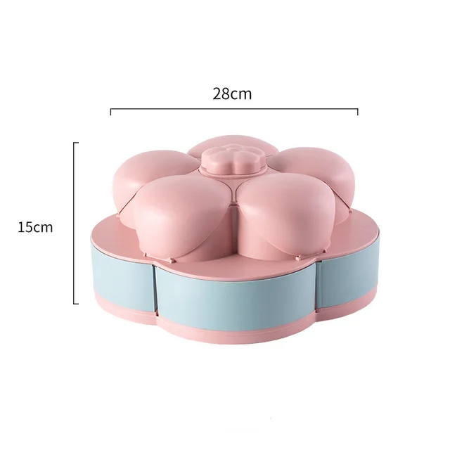 Creative Flower Shaped Rotating New Year Candy Box Pink - Shop at LoveMi