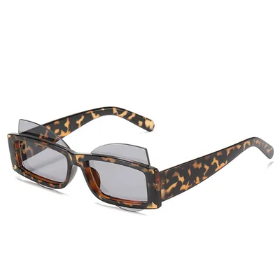 Glasses Fashion Cat Glasses PC Lens Carved Glasses Leopard Frame Gray Piece - Shop at LoveMi