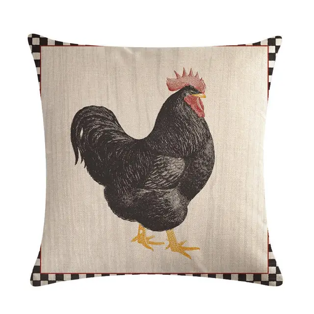 Hen Series Linen Hugging Pillow Case Cushion Cover Style 14 - Shop at LoveMi