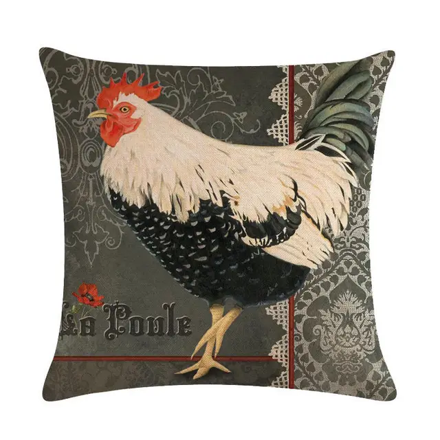 Hen Series Linen Hugging Pillow Case Cushion Cover Style 2 - Shop at LoveMi