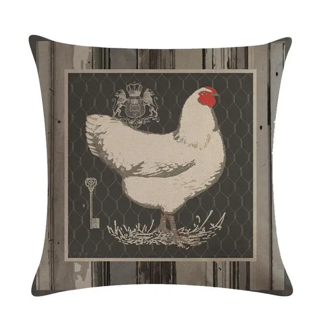 Hen Series Linen Hugging Pillow Case Cushion Cover Style 5 - Shop at LoveMi