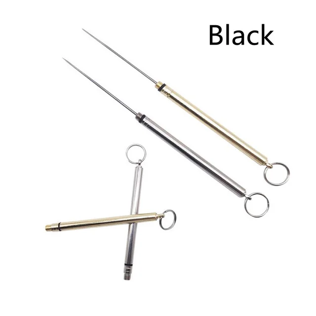 Brass Portable Waterproof Warehouse Titanium Alloy Toothpick Combination Toothpick Brass Cylinder Outdoor Portable Butt Toothpick Black - Shop at LoveMi