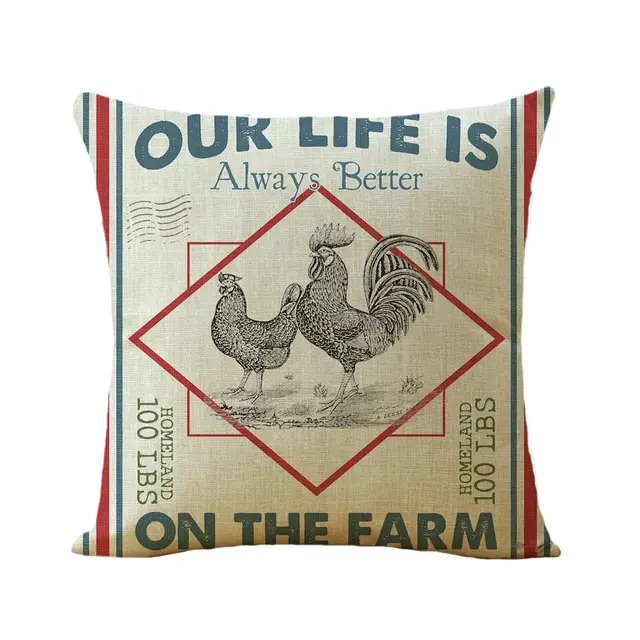 American Farm Style Car Sofa Linen Pillow 5 Style - Shop at LoveMi