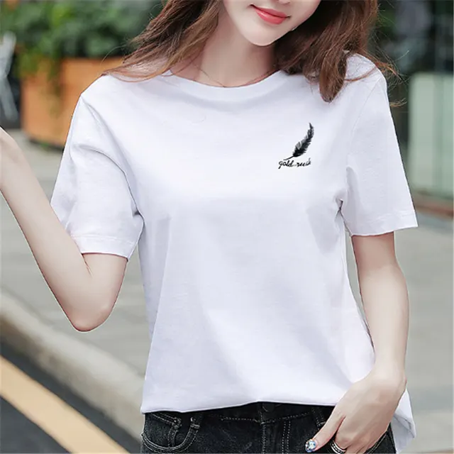 Short Sleeve T shirt Summer Japanese Students Short T Girl Half Sleeve Base White - Shop at LoveMi