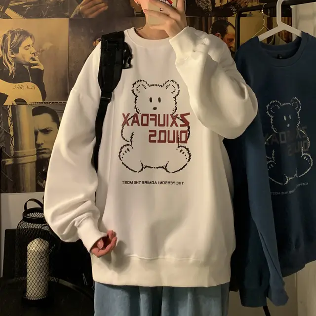 Spring New Men's Sweater Round Neck Men's Clothing White - Shop at LoveMi