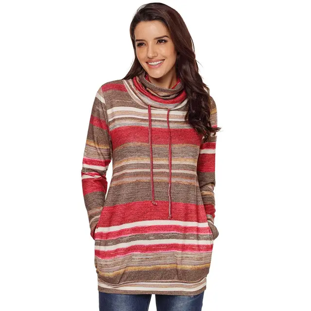 Women's splicing fleece Long sleeve Sweater Red - Shop at LoveMi