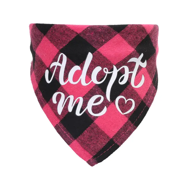 Cross Border Adopting Pet Triangle Scarf Dog Outdoor Saliva Towel Single Layer Cotton Plaid Scarf Cat And Dog Accessories Rose Red - Shop at LoveMi