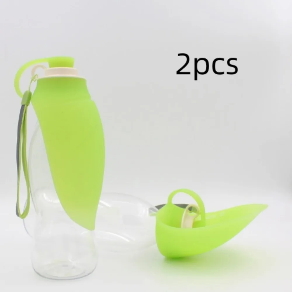 Portable Pet Water Dispenser Feeder Leak Proof With Drinking Cup Dish Bowl Dog Water Bottle - Green 2Pcs - View 1