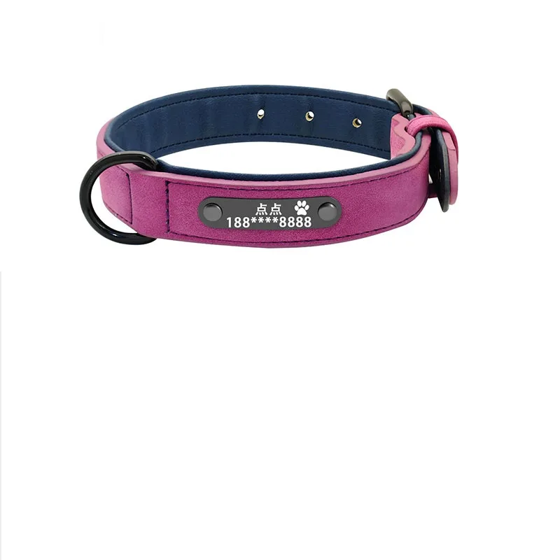Dog Collar Lettering Anti Lost Medium Dog Large Dog Small Dog Dog Collar Custom Pet Purple - Shop at LoveMi