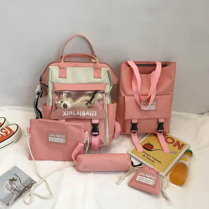 Korean Version Of Middle And High School Students Clip On Mommy Backpack Pink - Shop at LoveMi