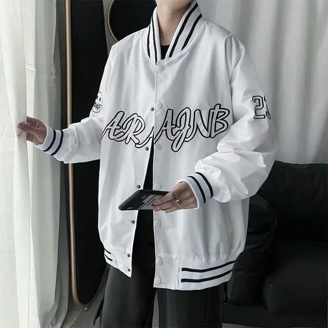 Corduroy Baseball Jacket White - Shop at LoveMi