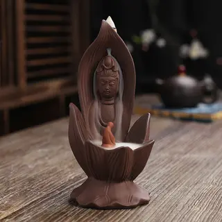Zisha Lotus Guanyin Backflow Aromatherapy Oven Home Furnishing Decoration Crafts Backflow Incense Oven - No Phase