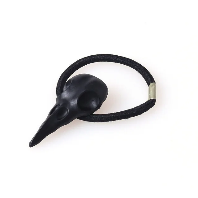 European And American Punk Personality Hair Accessories Three Dimensional Metal Crow Skull Skull Hair Rope Hair Tie The Same Style Is Available In ... Black - Shop at LoveMi