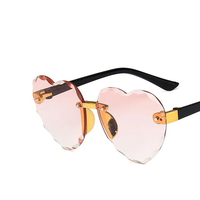 Frameless Cut edge Love Sunglasses Pink - Shop at LoveMi