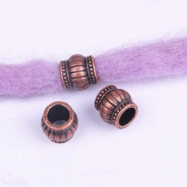 Wig Accessories Reggae Dirty Braid Decorative Beaded Headwear Braided Large Hole Beaded DIY Hair Accessories Retro Alloy Beads G - Shop at LoveMi