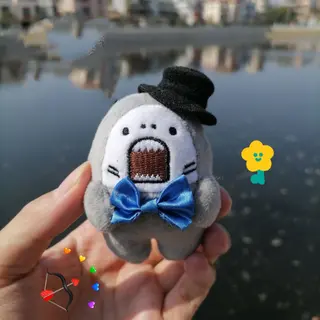 Irascible Shark Shark Adult Student Schoolbag Pendant Creative Girl'S Heart Bag Pendant - Appointment