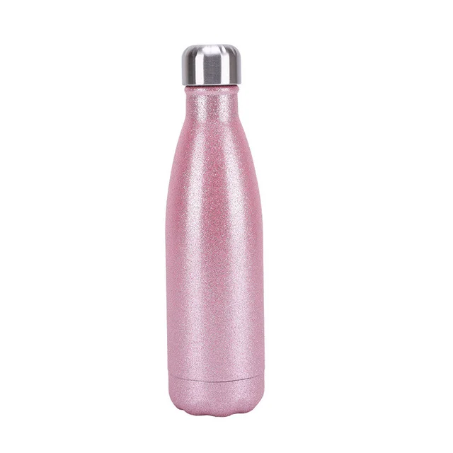 Factory Coke Bottle Vacuum Flask Glitter Powder Series Sports Bottle Double Stainless Steel Gift Pink - Shop at LoveMi