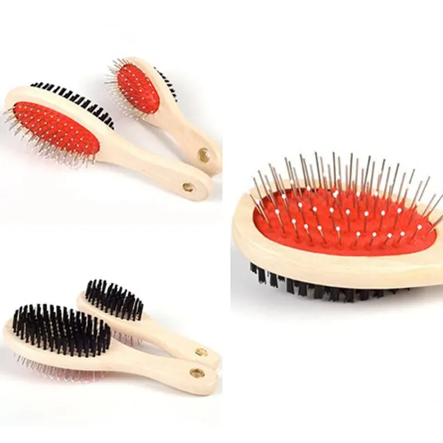 Adorable Dog Hair Grooming Dual Use Comb With Wooden Handle - Shop at LoveMi