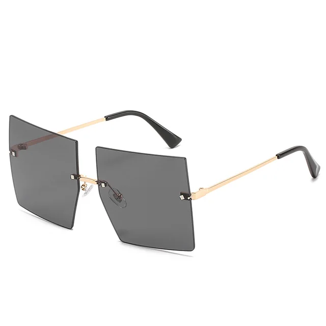 Square Frameless Metal Sunglasses Women's European and American Hot Style Fashion Stars Same Sunglasses H - Shop at LoveMi