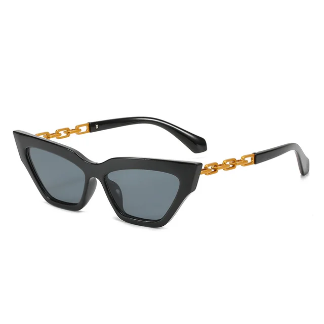 New Cat-Eye Sunglasses European And American Trend Brand Off The Same Sunglasses, Paint Chain Sunglasses Women - 2 Color - View 1