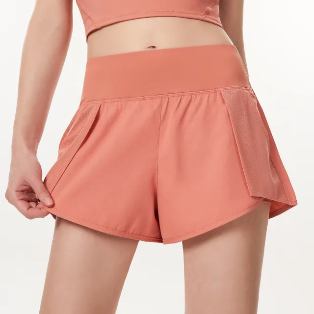High Waist Fake Two Piece Anti Light Casual Shorts Pink - Shop at LoveMi