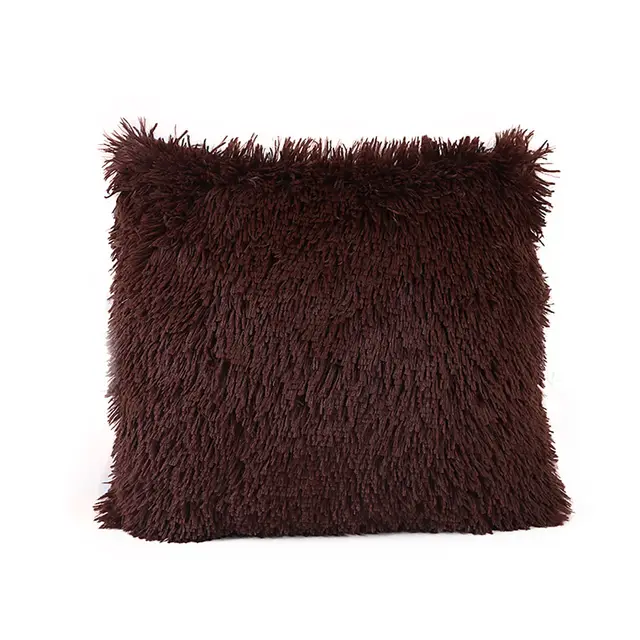 Ins Wind Sea Velvet Solid Color Pillowcase Living Room Sofa Car Pillowcase Brown - Shop at LoveMi
