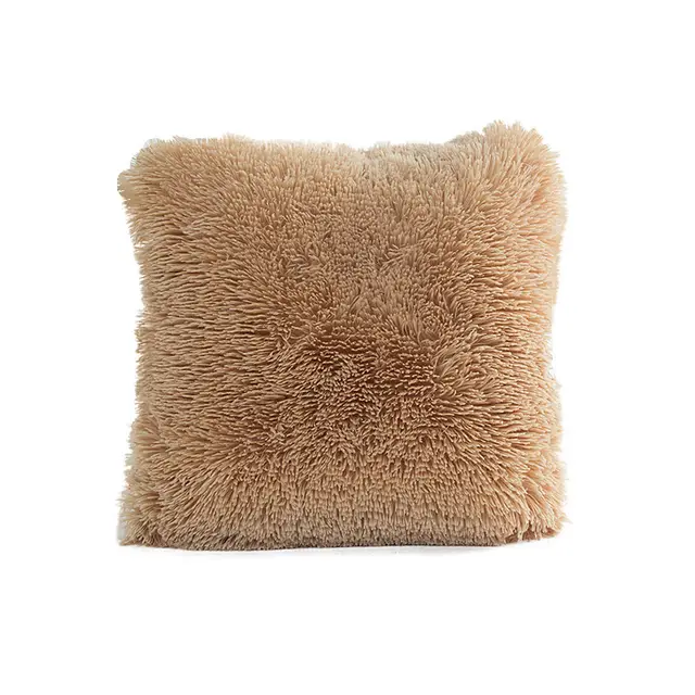 Ins Wind Sea Velvet Solid Color Pillowcase Living Room Sofa Car Pillowcase Khaki - Shop at LoveMi