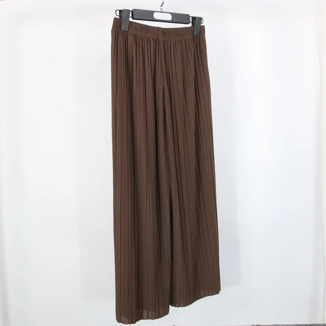 Pleated Loose And Thin Wide leg Pants Women's Ninth Pants Coffee - Shop at LoveMi