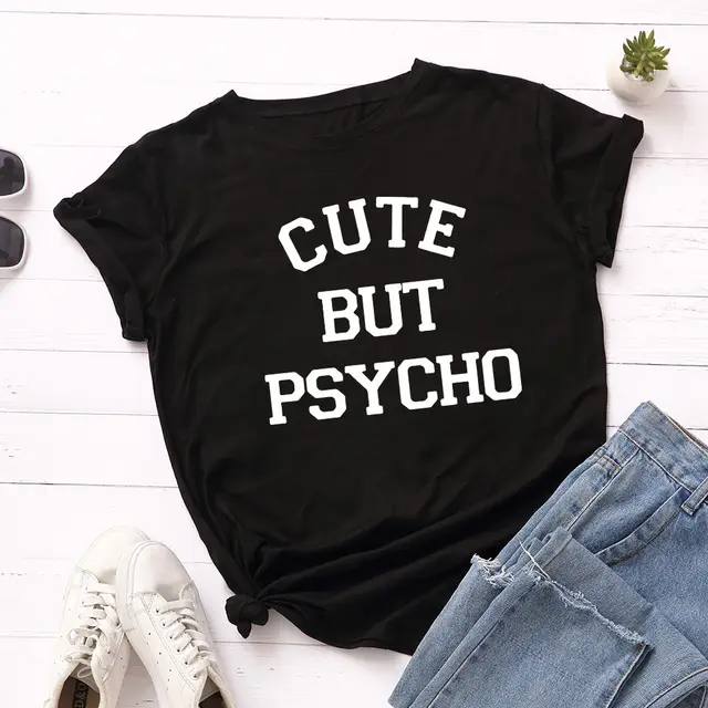 Gute But Psycho T Shirt For Women Black - Shop at LoveMi