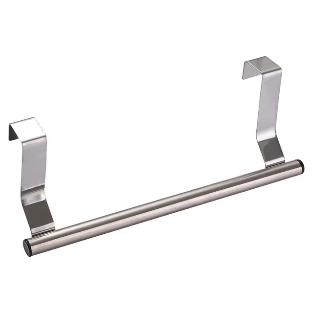 Creative Stainless Steel Single Towel Rack Free Perforated Cabinet Door Back Rag Hanger Multi Purpose Bathroom Towel Bar Silver - Shop at LoveMi