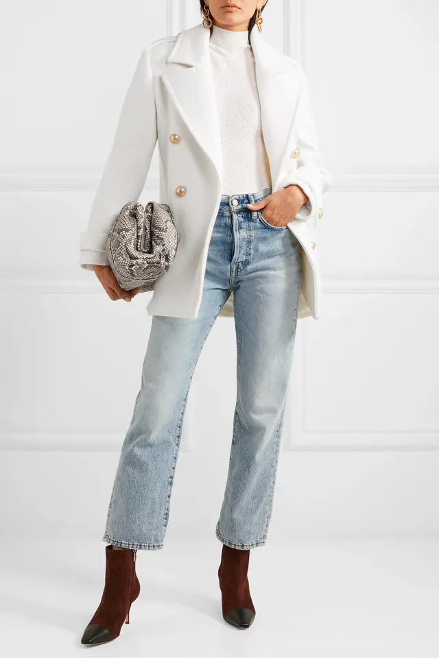 Temperament Casual White Double Breasted Cashmere Coat White - Shop at LoveMi