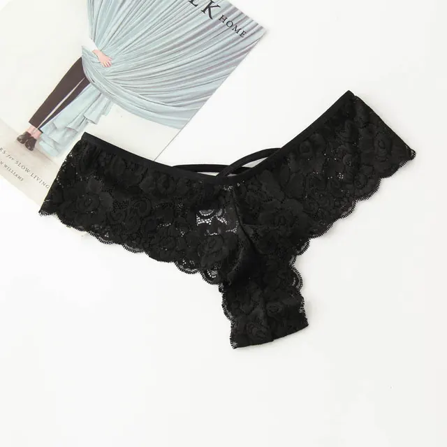 Women's Thong Sexy Low Waist Sexy Lace Black - Shop at LoveMi