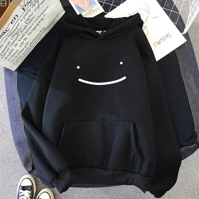 Loose Solid Color Hooded Sweatshirt Preppy Hoodie For Students Sports Tops Black - Shop at LoveMi