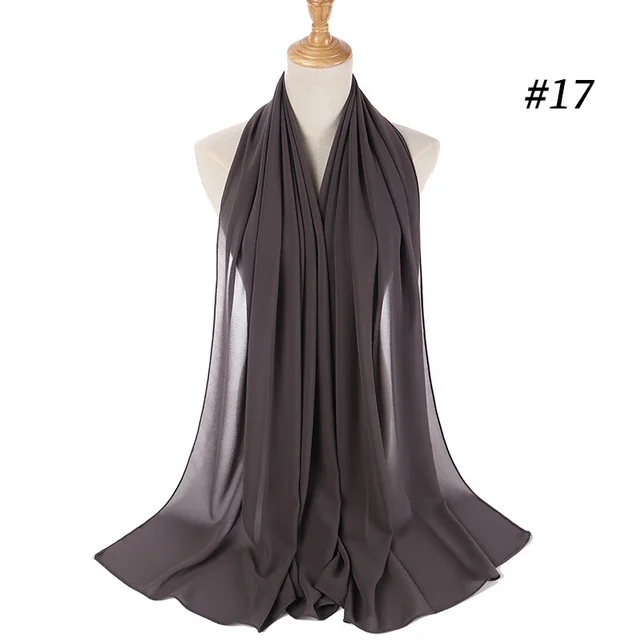 Monochrome Pearl Chiffon Bubble Scarf Headdress Women'S Headdress Scarf 17Color - Shop at LoveMi