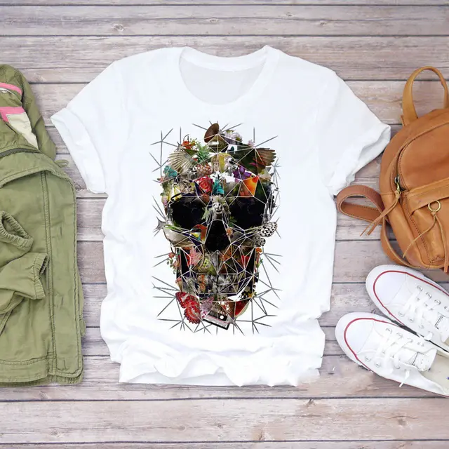 Fashion Personality Original Butterfly Skull Skull Print Men'S T Shirt Street 3Style - Shop at LoveMi