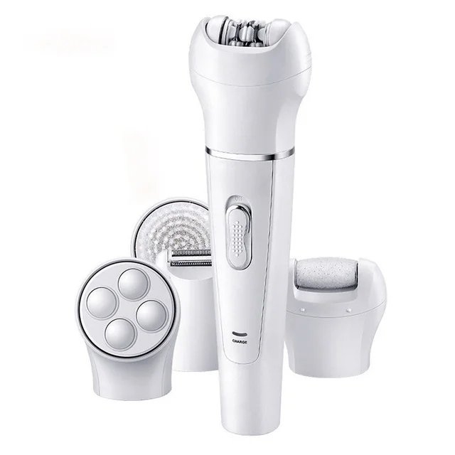Multifunctional Combined Electric Epilator Facial Cleansing Brush White - Shop at LoveMi