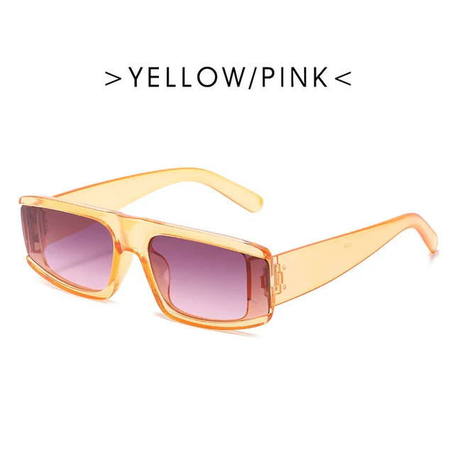 New European And American Trend Sunglasses Women's Square Long Face Ins Sunglasses Men's Cross Border Foreign Trade Street Shooting Glasses Yellow - Shop at LoveMi