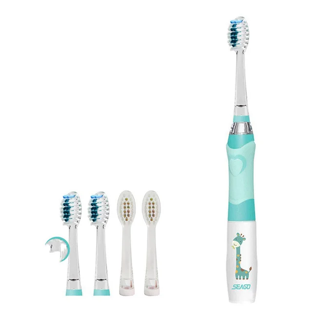 Saijia Children'S Electric Toothbrush 3 6 12 Years Old Soft Fur Waterproof Baby Household Sonic Kids Automatic Ek6 Green - Shop at LoveMi